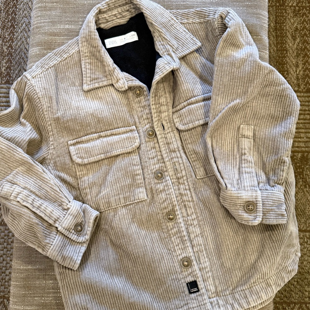 Zara Tan Corduroy Jacket with Black Lining